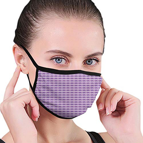 Reusable Face Shield Mouth Scraf Rhombus Checks Pattern with Rays Design Abstract Ornamental Shapes decorations for man and woman