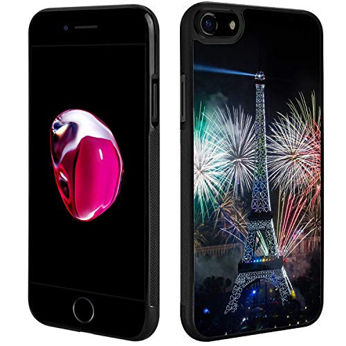 iPhone SE 2020 / iPhone SE2 Case-Eiffel Tower Paris Night Fireworks Design Slim Anti-Scratch Shockproof TPU Back Protective Cover Case for Apple iPhone SE2 -4.7-inch-