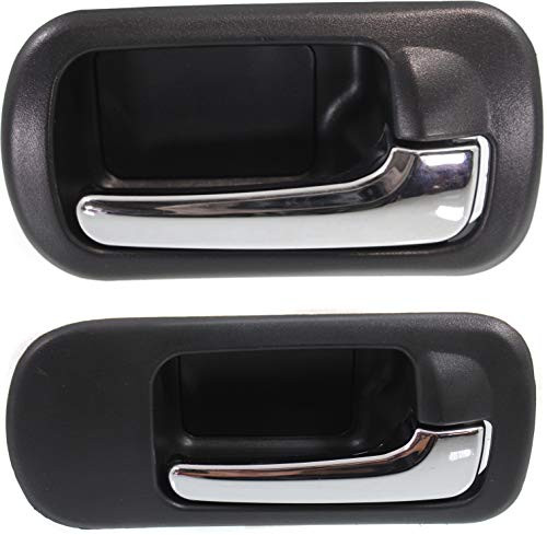 Interior Door Handle Compatible with HONDA Civic 2001-2005 Front and Rear Door Handle Right Side Inside Set of 2 Chrome Black Sedan EX/LX/Hybrid Models