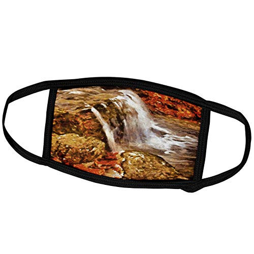 3dRose Boehm Digital Paint Landscape - Autumn Waterfall - Face Masks -fm-40588-3-