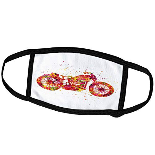 3dRose Floral Motorbike with Paint Splatter - Face Covers -fc-289005-1-