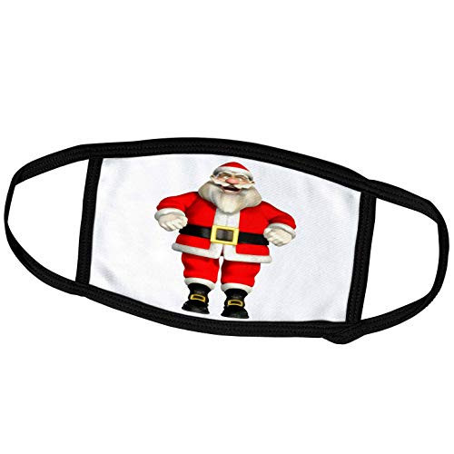 3dRose Boehm Digital Paint Christmas - Santa Claus Laughing - Face Covers -fc-53336-2-