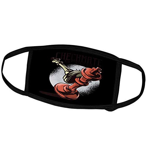 3dRose Sven Herkenrath Chess - Two Chess Pieces with Checkmate King Strategy - Face Masks -fm-307218-3-