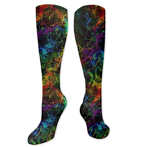 qkwlo Rainbow Tie Dye Compression Socks for Women  and  Men Circulation 15-20 mmHg is Best Support for Athletic Running Cycling