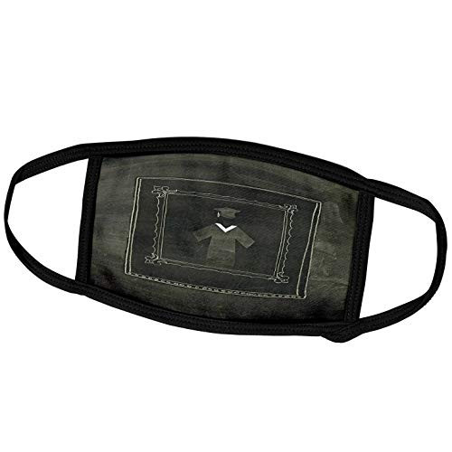 3dRose Chalkboard Look Graduation Cap and Gown in Frame- Dark Green - Face Covers -fc-182729-3-