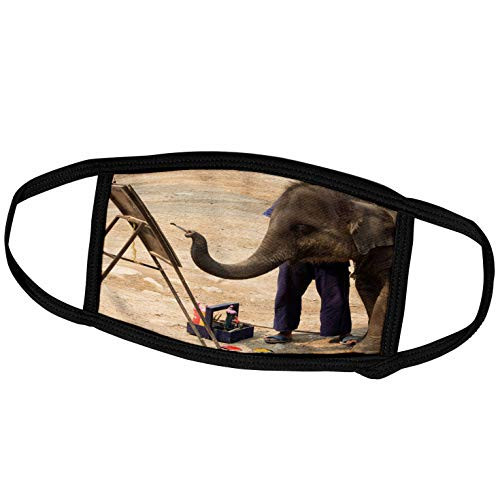 3dRose Danita Delimont - Elephant - Thailand- Elephants Paint Pictures. - Face Covers -fc-226018-2-