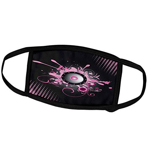 3dRose A Music Speaker Against A Pink Abstract Paint Splatter Background - Face Covers -fc-236086-1- 3dRose A Music Speaker Against A Pink Abstract Paint Splatter Background - Face Covers -fc-236086-1-