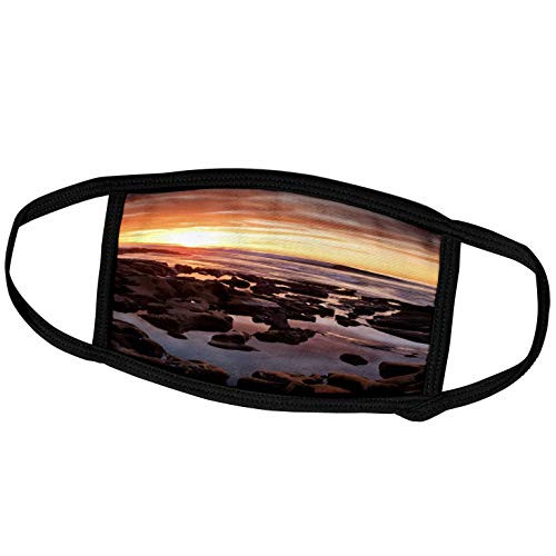3dRose California- La Jolla. Sunset Over Tide Pools at Coast BLVD. Park. - Face Covers -fc-250555-1-