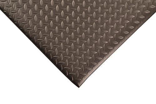 NoTrax 419 Diamond Sof-Tred Safety/Anti-Fatigue Mat with Dyna-Shield PVC Sponge, for Dry Areas, 2' Width x 6' Length x 1/2" Thickness, Black
