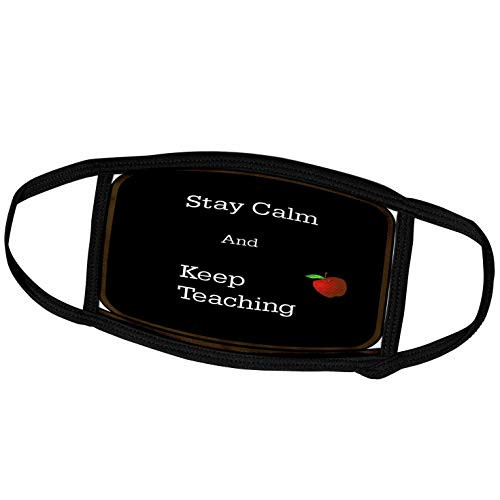 3dRose Keep Calm - Image of Stay Calm n Keep Teaching On Blackboard - Face Covers -fc-255435-1-