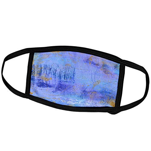 3dRose Blue- Purple- and Gold Paint Splash Abstract - Face Covers -fc-264925-1-