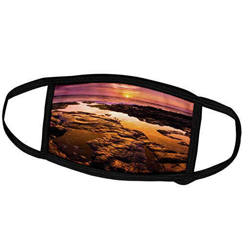 3dRose Orange Sunset and Tide Pool Above The Pacific- Kailua Kona. - Face Covers -fc-278947-1-
