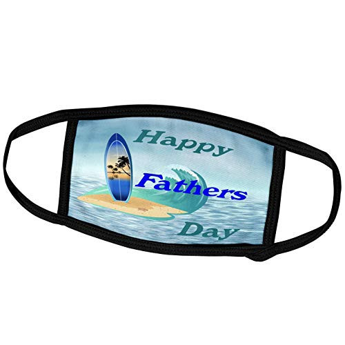 3dRose Image of Happy Fathers Day with Surfboard On Sea - Face Covers -fc-310644-1- 3dRose Image of Happy Fathers Day with Surfboard On Sea - Face Covers -fc-310644-1-