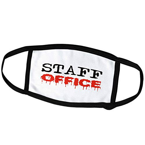 3dRose Funny Dripping Paint Black- red Text Staff Office. Halloween. - Face Covers -fc-313530-1-