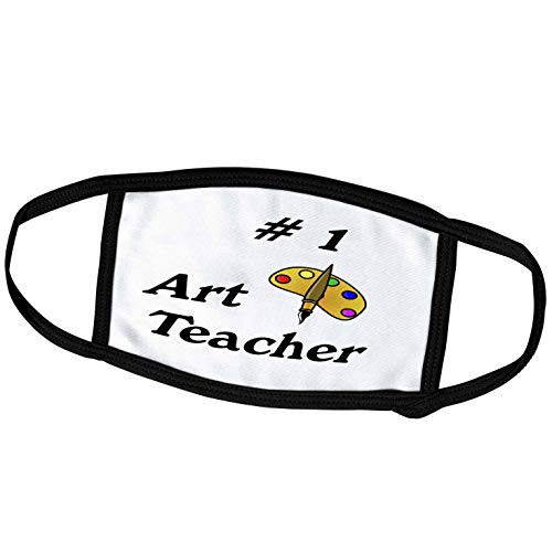 3dRose Image of Number 1 Art Teacher Words with Paint Palette - Face Covers -fc-316553-1-