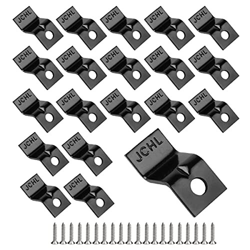 JCHL Table Desk Top Fasteners with Screws Black Heavy Duty Z Table Top Connectors Table Clips/Table Top Brackets- Set of 20 Packs -Include 20 Clips and 20 Screws- Black-20