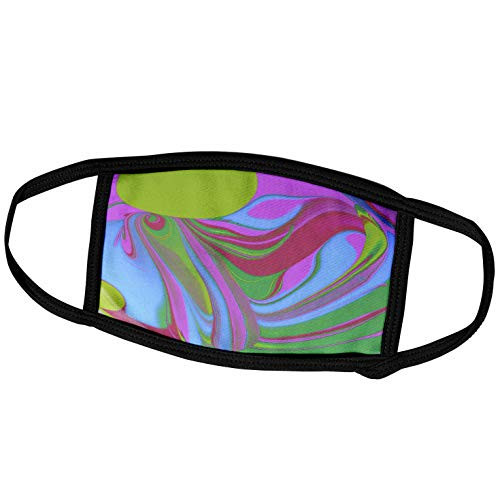 3dRose Macro Photograph of Green- Blue- and Pink Paint Swirled Together. - Face Covers -fc-319117-1- 3dRose Macro Photograph of Green- Blue- and Pink Paint Swirled Together. - Face Covers -fc-319117-1-