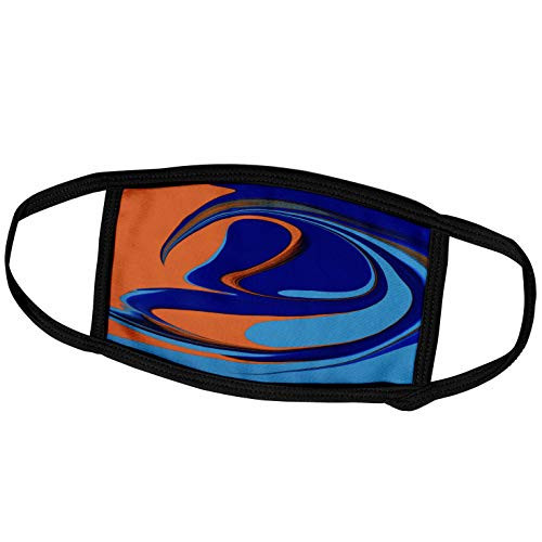 3dRose Macro Photo of Two Shades of Blue and Orange Paint Swirled. - Face Covers -fc-319121-1- 3dRose Macro Photo of Two Shades of Blue and Orange Paint Swirled. - Face Covers -fc-319121-1-