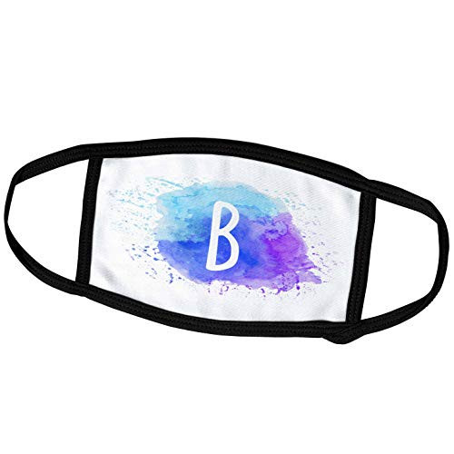 3dRose Monogram Letter B Inside a Teal- Blue- and Purple Paint Splash. - Face Covers -fc-324822-1- 3dRose Monogram Letter B Inside a Teal- Blue- and Purple Paint Splash. - Face Covers -fc-324822-1-