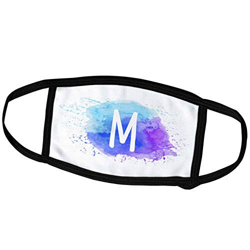 3dRose Monogram Letter M Inside a Teal- Blue- and Purple Paint Splash. - Face Covers -fc-324833-1- 3dRose Monogram Letter M Inside a Teal- Blue- and Purple Paint Splash. - Face Covers -fc-324833-1-