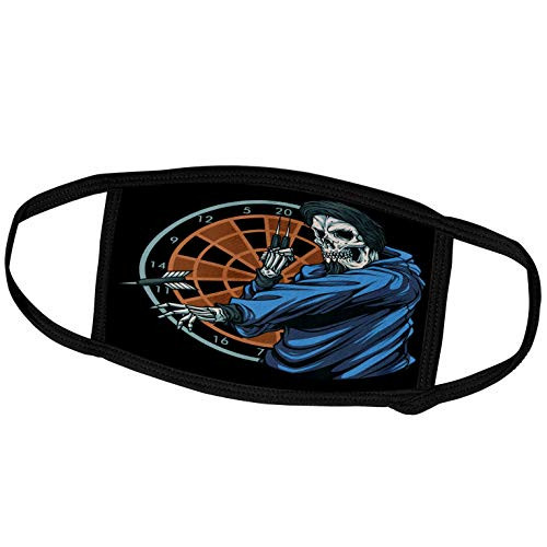 3dRose Horror Skull with Arrow and Dartboard for Darts Player - Face Covers -fc-326105-1-