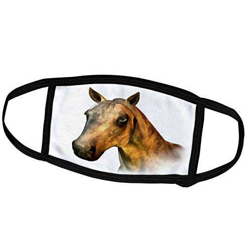 3dRose Boehm Digital Paint Animal - Dapple Horse - Face Covers -fc-41467-2-