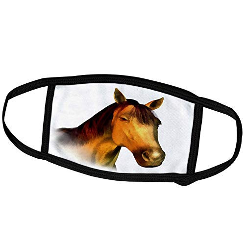 3dRose Boehm Digital Paint Animal - Dun Horse - Face Covers -fc-41468-3-