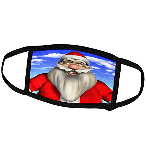 3dRose Boehm Digital Paint Christmas - Santa Claus and Blue Skies - Face Covers -fc-53338-3-