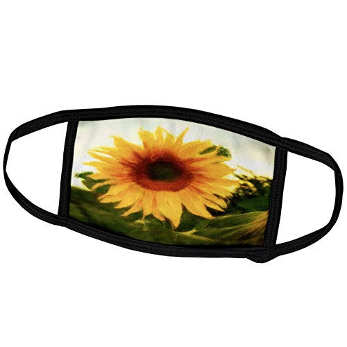 3dRose Simone Gatterwe Designs Flowers - A Wonderful Sunflower with a Paint Effect - Face Masks -fm-201117-3-