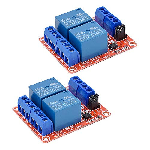 `-2-Pack- DC 12V Relay Module 2-Channel Relay Switch with Optocoupler Isolation High/Low Level Trigger