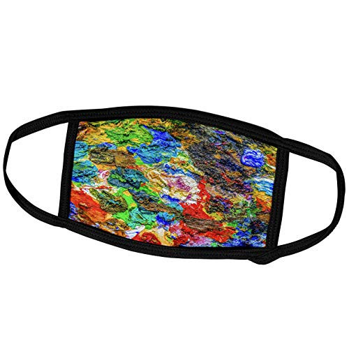 3dRose Alexis Photography - Abstracts - Colorful Oil Paint Palette. All The Rainbow Colors Present - Face Masks -fm-270781-3-