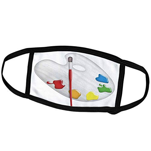 3dRose Anne Marie Baugh - Illustrations - an Art Palette of Paints and Paint Brush Illustration - Face Masks -fm-317945-2- 3dRose Anne Marie Baugh - Illustrations - an Art Palette of Paints and Paint Brush Illustration - Face Masks -fm-317945-2-