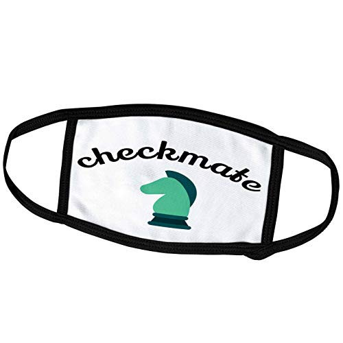 3dRose 3DRose Gabriella-Quote - Image of Checkmate Quote - Face Masks -fm-322148-3-