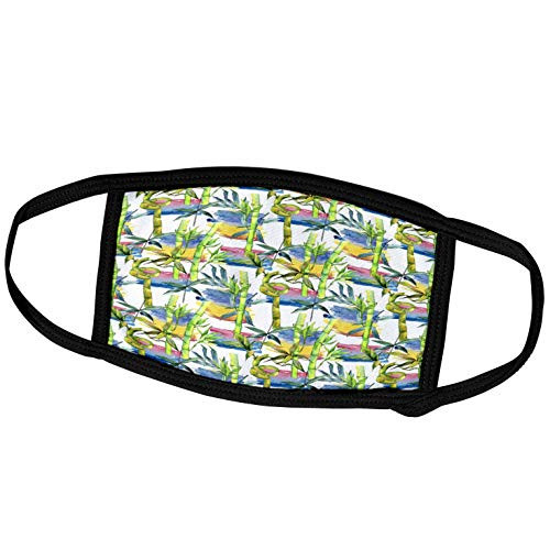 3dRose Anne Marie Baugh - Patterns - Image of Watercolor Bamboo On Image of Paint Splash Pattern - Face Masks -fm-323052-3- 3dRose Anne Marie Baugh - Patterns - Image of Watercolor Bamboo On Image of Paint Splash Pattern - Face Masks -fm-323052-3-