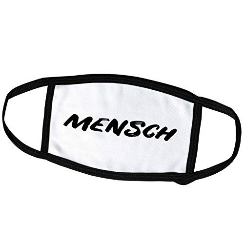 3dRose Mensch. Black Paint Lettering on a White Background. - Face Masks -fm-338473-2-