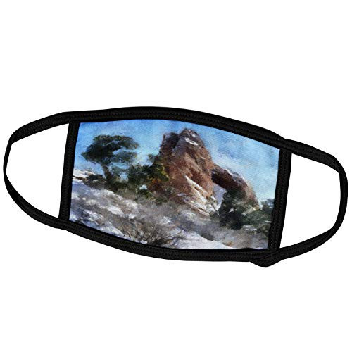 3dRose Boehm Digital Paint Mountains - Colorado Mountains Winter Landscape - Face Masks -fm-38647-1-