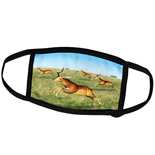 3dRose Boehm Digital Paint Animals - Leaping Impala - Face Masks -fm-38680-3-
