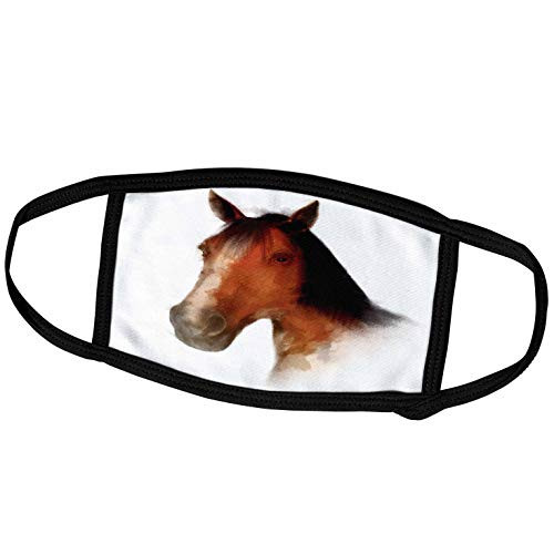 3dRose Boehm Digital Paint Animal - Old Bay Horse - Face Masks -fm-40569-3-