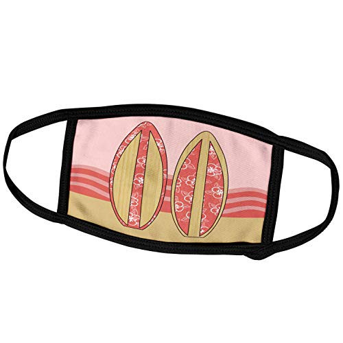 3dRose Janna Salak Designs at The Beach - Pink Surfboards on The Beach - Face Masks -fm-77547-1-