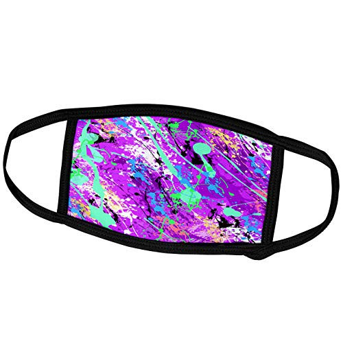 3dRose Janna Salak Designs Retro Designs - Purple Paint Splatter Design - Face Masks -fm-77643-1-