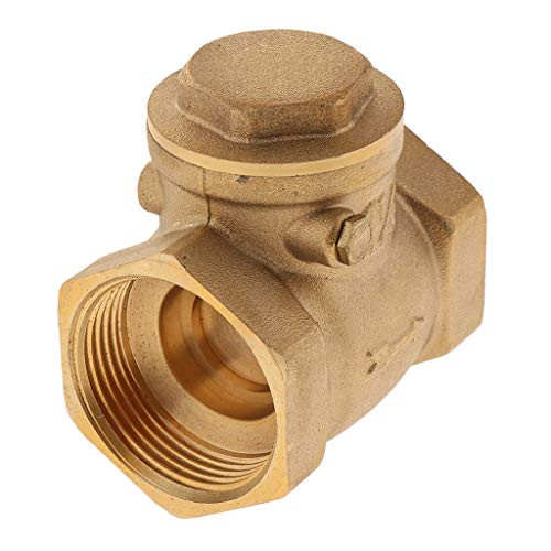 Almencla Brass One-way Non-return Check Valve- Female BSP Thread Check Valve- No Spring Air Compressor Hose Pipe Fitting- Lead-Free - DN32
