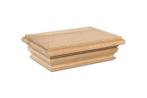 Woodway Pyramid 4x6 Post Cap  Premium Cedar Wood Fence Post Cap, Newel Post Top 4 x 6, Fits Up to 3.5 x 5.5 Inch Post, 1PC