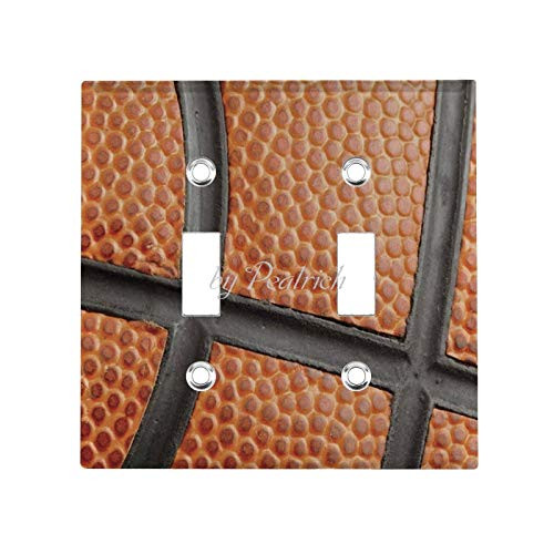 2 Gang Wall Plate Cover Decorator Wall Switch Light Plate Double Toggle Basketball Closeup Double Toggle Classic Beadboard Unbreakable Faceplate