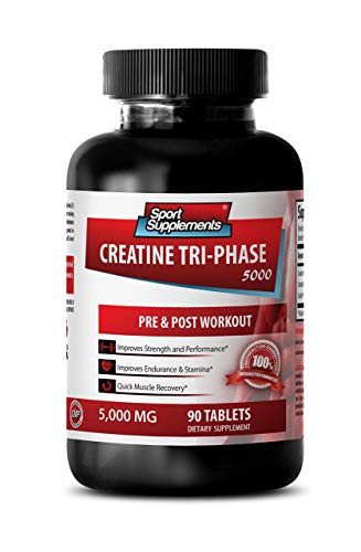 Creatine Pills for Men - Creatine Tri Phase 5000 Mg - Enhances methylation -1 Bottle - 90 Tablets-