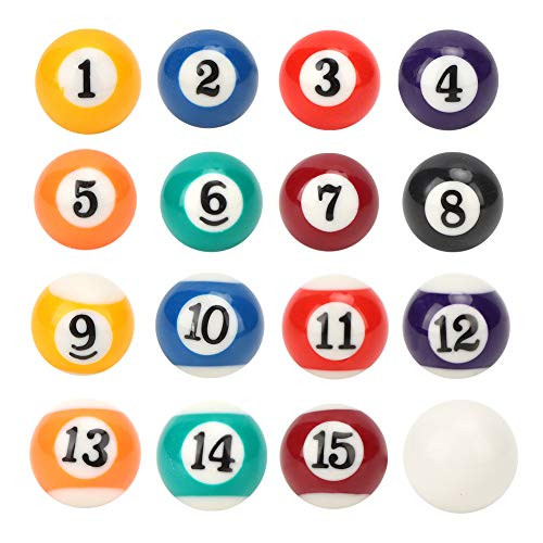 Ueohitsct 16PCS Eco8209-Friendly Resin Mini 2.5CM Children Billiard Ball Toy Pool Table Accesssory