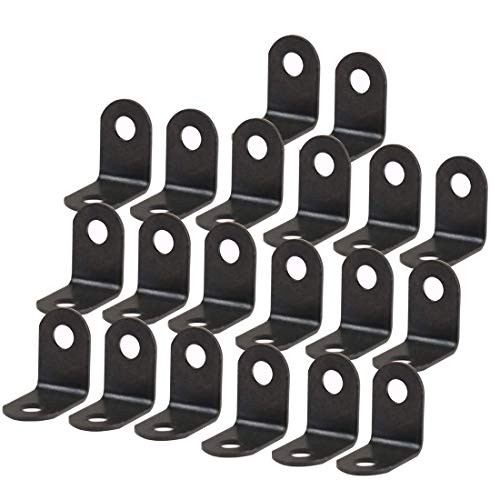 YeVhear Corner Bracket 16x16mm Black Corner Bracket L-Shaped Right Corner Brackets Shelf Bracket Corner Protector for Furniture 20pcs