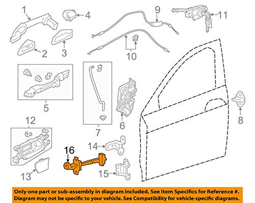 Genuine Honda 72380-T2F-A01 Left Front Door Checker