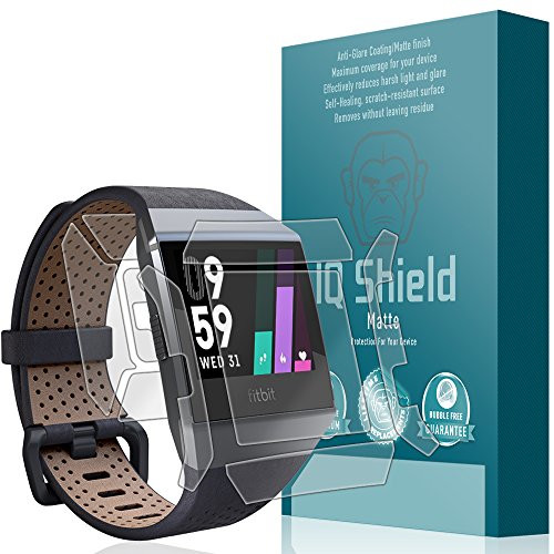 IQ Shield Matte Full Body Skin Compatible with Fitbit Ionic  Plus  Anti-Glare -Full Coverage- Screen Protector and Anti-Bubble Film