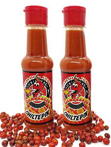 `- 2 pack - La Camananga Salsa Chiltepin Red- La Camananga Tepin Red Seafood Sauce La Original by Lencho 4x4 and Marisquero from Guasave Sinaloa- 5 oz