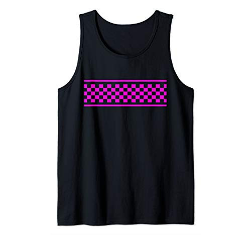 Pink Checker Pattern Checkerboard Skater Surfer Style Teens Tank Top